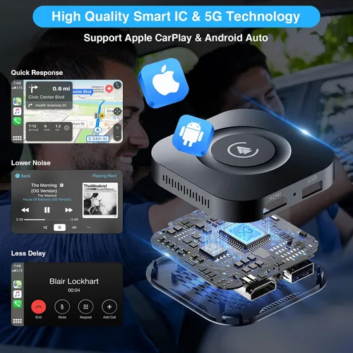 Miniatura 3 de Adaptador inalámbrico CarPlay, Magic Box compatible con YouTube TikTok y más, adaptador inalámbrico Android Auto fácil de configurar para autos