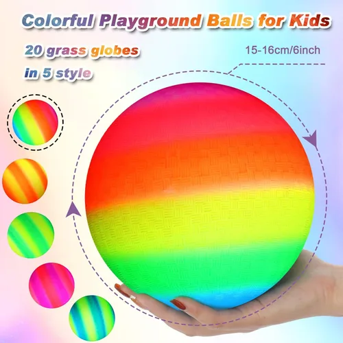 Miniatura 2 de Macarrie 20 piezas de pelotas de parque infantil de 6 pulgadas, pelotas de esquivar y patada para niños, adultos, pelotas inflables coloridas