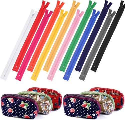 Zeyune 72 cremalleras de nailon a granel de 12 pulgadas para bolsas de costura, fundas de almohada y proyectos de manualidades de costura, colores