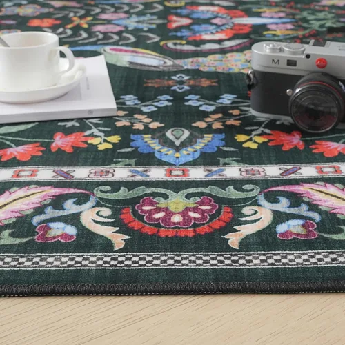 Miniatura 7 de Alfombra de pasillo lavable para cocina, 2 x 10 pies, diseño floral, antideslizante, para entrada, interior, alfombra suave para pasillos, cocina