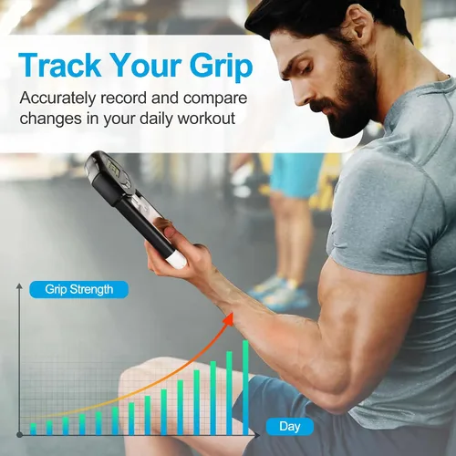 Miniatura 2 de Handeful Grip Strength Tester Trainer - Dynamometer Handgrip Measurer Meter, Handheld Strengthener Exerciser for Sports, School, and Home Use Negro