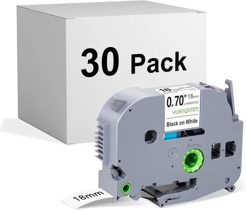 Miniatura 11 de Paquete de 4 cintas TZ de 0.709 in 0.7 laminadas de etiquetas blancas compatibles con Brother P Touch Label Maker Tape TZe 241 TZe241 TZC-241