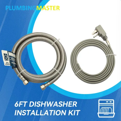 Miniatura 2 de PLUMBERMASTER Kit de instalación para lavavajillas, línea de suministro de agua de 6 pies con compresión de 3/8 pulgadas x 3/8 pulgadas, cable