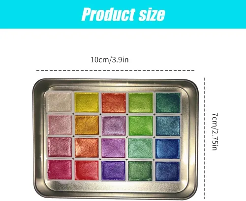 Miniatura 2 de Juego de pintura de acuarela de 20 colores, mini pintura de acuarela que cambia de color 2026, juego de pinturas de acuarela metálicas, caja