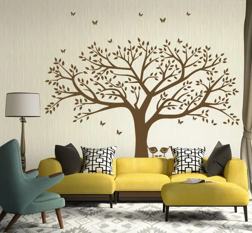 Miniatura 5 de Vinilo adhesivo de pared para árbol de fotos de familia gigante, arte mural para decoración del hogar, decoración de habitación (negro)