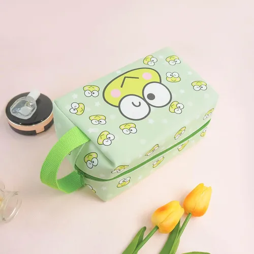 Miniatura 6 de Bolsa de maquillaje Kawaii, bolsa de cosméticos de viaje de piel sintética de dibujos animados, pequeña bolsa de maquillaje para niñas, bonita bolsa