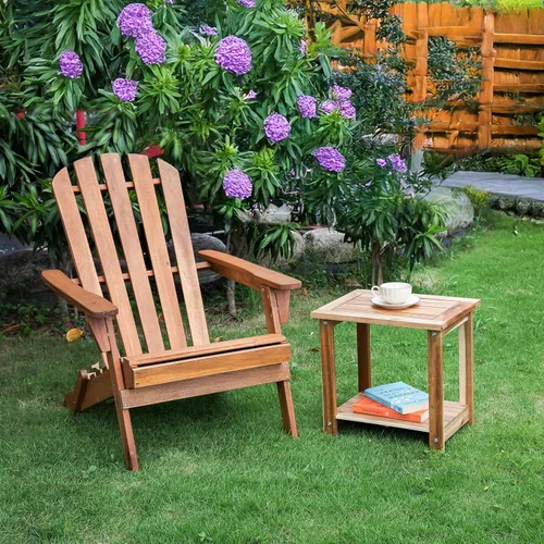 Miniatura 7 de VICTORY RELAX Mesa auxiliar doble Adirondack, mesa auxiliar rectangular resistente a la intemperie para patio, jardín, césped y sala de estar. Ideal