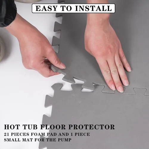Miniatura 3 de Tapete protector de suelo de espuma de 80 pulgadas de diámetro, antideslizante, para bañeras de hidromasaje, balcón, ducha, bañera de hidromasaje
