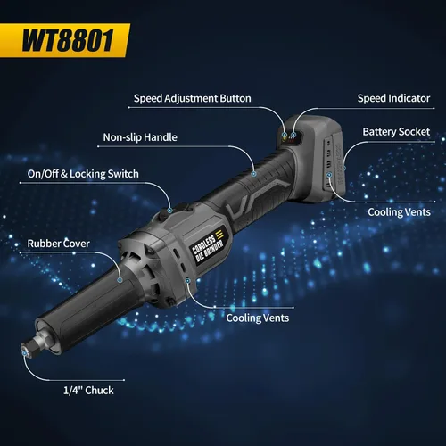 Miniatura 8 de Amoladora de troquel para batería Dewalt 20V MAX (sin batería), amoladora inalámbrica con broca de carburo de tungsteno de 1/4 de pulgada, hasta