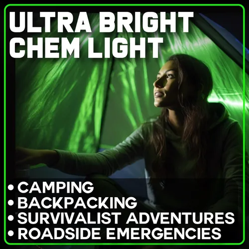 Miniatura 3 de PartySticks - Barras de luz verdes de emergencia (15,24 cm, 25 unidades) de grado militar con duración de 12 horas, barras tácticas de luz a granel