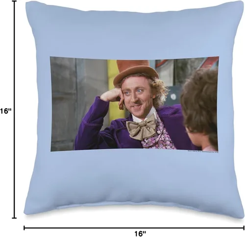 Miniatura 4 de Willy Wonka Chocolate Factory Condescendiente Wonka - Almohada de 15.7 x 15.7 in, multicolor