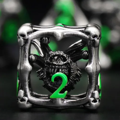 Miniatura 17 de Juego de dados de bala, dados de metal DND, dados de pistola ZHOORQI D6, regalos para D y D, juegos de rol (7 - plata de sangre)