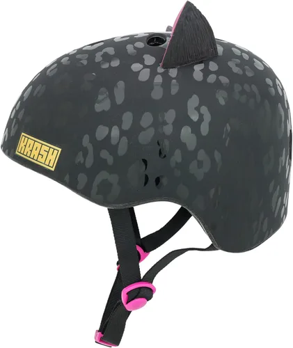 Miniatura 4 de Krash Girls Youth Bike Helmets Leopardo gatito negro