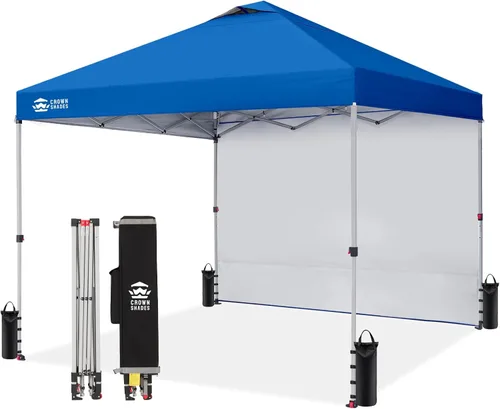 Miniatura 27 de CROWN SHADES - Toldo desplegable de 12 x 12 pulgadas con tela recubierta de color plata 150D, incluye 1 pared lateral extraíble, 4 cuerdas, 8