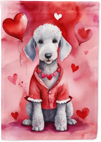 Miniatura 145 de Caroline's Treasures DAC5292CHF - Bandera de Border Collie My Valentine House para porche, grande, con manga para porche, para colgar en la pared