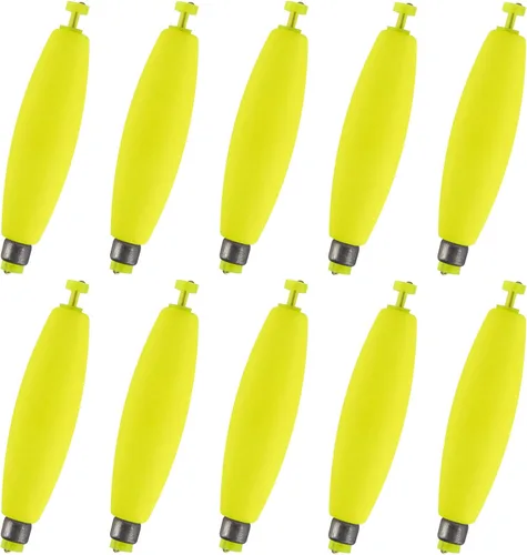 Miniatura 9 de Alwonder Paquete de 10 flotadores de pesca, bobbers con peso para pesca, puros, espuma EVA, flotadores a presión, corchos, flotadores flotadores