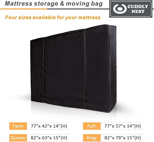 Miniatura 3 de Bolsa de almacenamiento impermeable para colchón para mudanza y almacenamiento, bolsa reutilizable de lona resistente con cremallera y correas