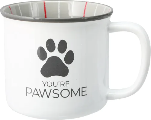 Pavilion - You're Pawesome - Taza de café de 18 onzas, taza de té, gatito, cachorro, felino, K-9, gato, perro, amante, regalo, rescate para