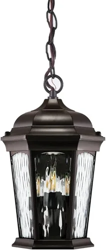 Miniatura 3 de Euri Lighting EHL-130W-MD, linterna colgante de llama parpadeante, vidrio de agua, con luz de seguridad integrada (3000 K), función seleccionable
