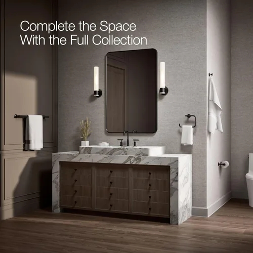 Miniatura 6 de KOHLER 14377-BL Purist® Soporte giratorio para papel higiénico, negro mate