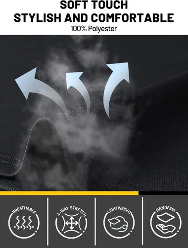 Miniatura 4 de MIER Men's Polo Shirts Polyester Casual Collared Shirts Short Sleeve with Front Pocket, Moisture-Wicking, Sun Protection