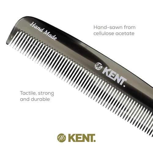 Miniatura 5 de Kent 7T - Peine de bolsillo de dientes finos de grafito negro para hombres, peine de pelo hecho a mano para hombres para aseo y peinado diario