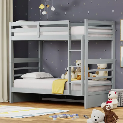 Miniatura 15 de Glenwillow Home Litera Plana de madera maciza individual sobre cama matrimonial, color espresso