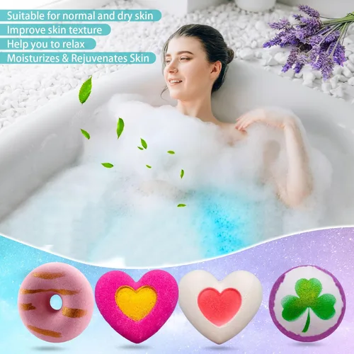 Miniatura 4 de Bombas de baño para niñas - Bombas de baño, regalos de Navidad para mujeres y niños, baño de burbujas, juego de regalo de bombas de baño hecho a