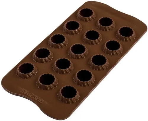 Miniatura 3 de Silikomart 3D-Pralinenform Flamme, molde de silicona de 15 formas Choco Flame, 0.3 fl oz x 15, marrón