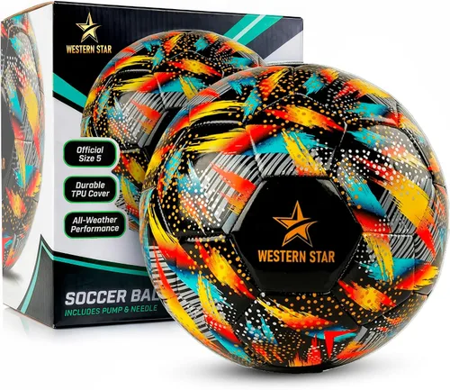 Miniatura 14 de Western Star Balón de fútbol Helix- Tamaño 3 4 5 – Pelotas de fútbol oficiales de grado de partido – Diseño atractivo y duradero
