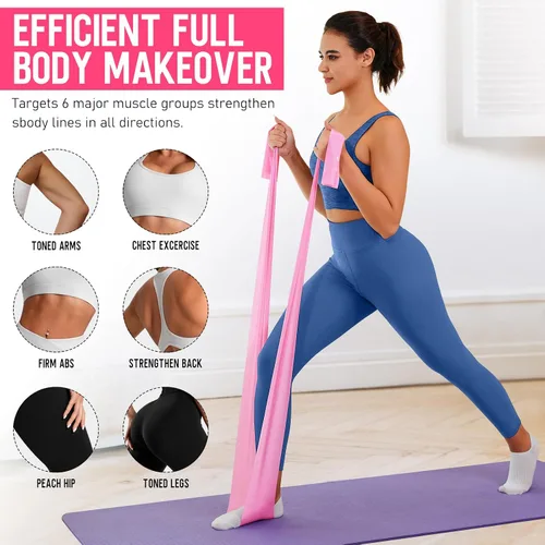 Miniatura 5 de WALITO Bandas de resistencia y bandas de yoga de 4.9 pies para mujeres y hombres, bandas de entrenamiento para terapia física, estiramiento