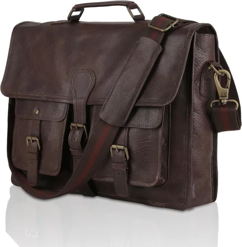 Miniatura 8 de Maletín de cuero 18 pulgadas portátil bolso de mensajero para hombres y mujeres mejor bolso de oficina
