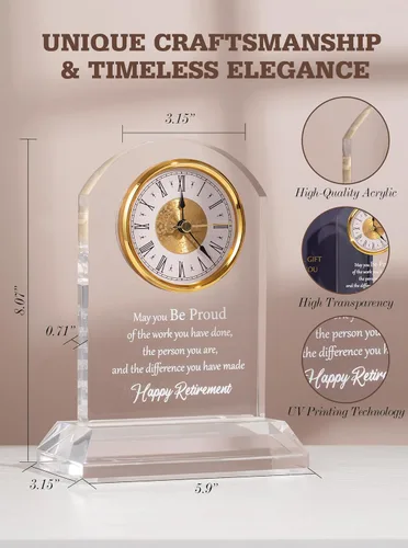 Miniatura 7 de Regalo de jubilación DEEWISH para mujeres y hombres, reloj de escritorio de cuarzo, placa de regalo, regalos para compañeros de trabajo, regalo