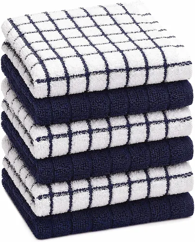 Miniatura 14 de Bumble - Paños de cocina (8 unidades) 12 x 12 pulgadas Toallas de cocina 100% algodón 405 GSM Toallas de cocina suaves, altamente Gris