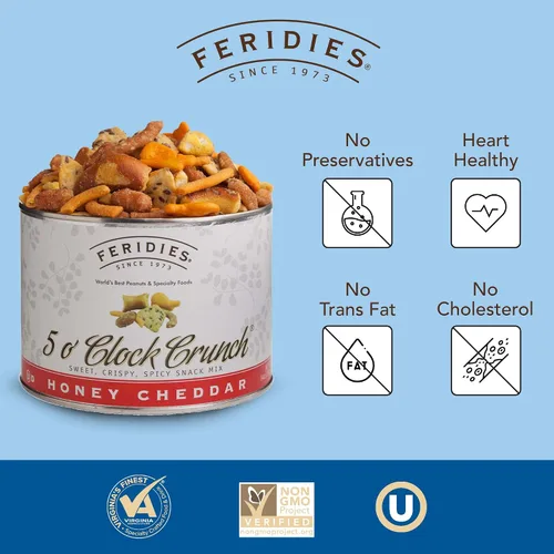 Miniatura 3 de FERIDIES Honey Cheddar 5 o'Clock Crunch Snack Mix - Lata de 14 oz Mezcla de miel y queso cheddar