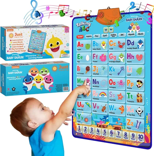 Miniatura 10 de Just Smarty Cuadro interactivo del alfabeto para pared Póster de música de ABC y 123 parlantes con luz interactiva Aprendizaje del alfabeto