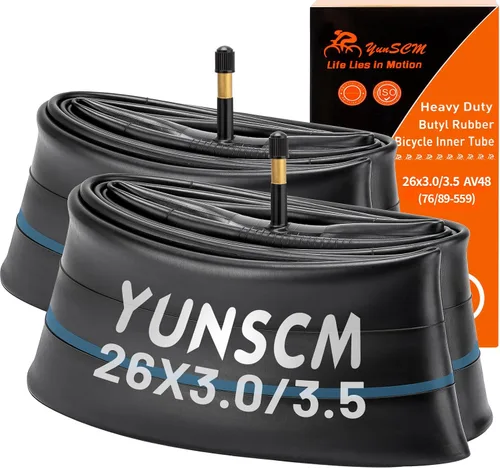 2 tubos de grasa para bicicleta eléctrica de 26 x 3.0, 26 x 3.0/3.5 AV48MM válvula Schrader 76/89-559, tubos interiores de bicicleta gruesa
