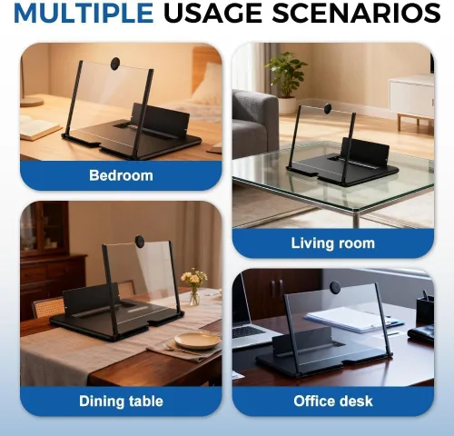 Miniatura 4 de Lupa de teléfono de pantalla grande, pantalla 3D HD 2026 para películas, videos, juegos, soporte plegable para teléfono con amplificador de pantalla