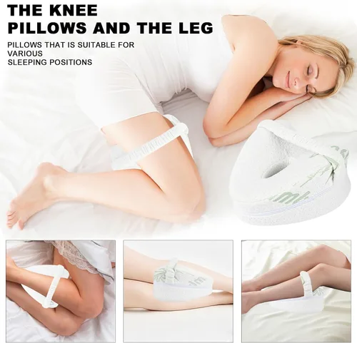 Miniatura 2 de Almohada de rodilla para personas que duermen de lado, almohada de contorno en forma de corazón con soporte de alineación de columna vertebral