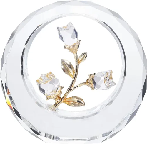 Miniatura 8 de LONGWIN Figura de cesta de flores de loto de cristal, decoración de arte coleccionable, decoración artística de Feng Shui, adornos decorativos