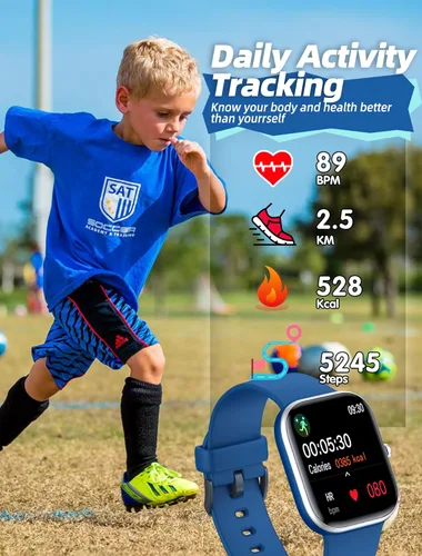 Miniatura 6 de Reloj inteligente para niñas, resistente al agua IP68, reloj rastreador de actividad física con cara de 1.5 pulgadas, monitor de sueño de frecuencia