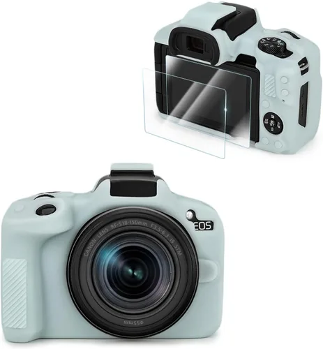 Miniatura 10 de VOVMOEYA Compatible con Canon EOS R50 - Kit de accesorios para funda de cámara [con 2 películas LCD templadas], funda protectora de silicona EOS R50