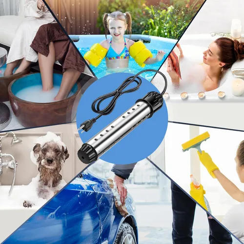 Miniatura 7 de Calentador de agua portátil de 2000 W, calentador de piscina - Calentador de inmersión con termómetro digital, calentamiento de óxido de magnesio