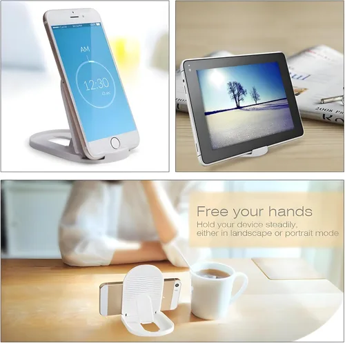 Miniatura 8 de Soporte para Teléfono Celular 6 Unidades, Soporte de Escritorio Plegable y Portátil para Teléfono Celular, Soportes Base Ajustables Universales