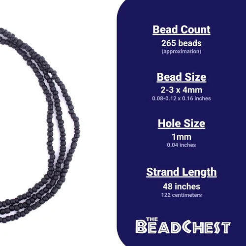 Miniatura 4 de TheBeadChest - Cuentas de vidrio Java negro (0.157 in, hilo de 48 pulgadas)
