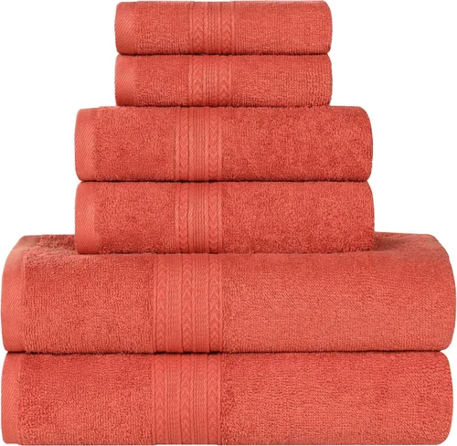 Miniatura 62 de Superior Juego de 6 toallas de mano de algodón ecológico, toallas pequeñas para spa, hotel, baño de invitados, cocina, secado rápido, suave