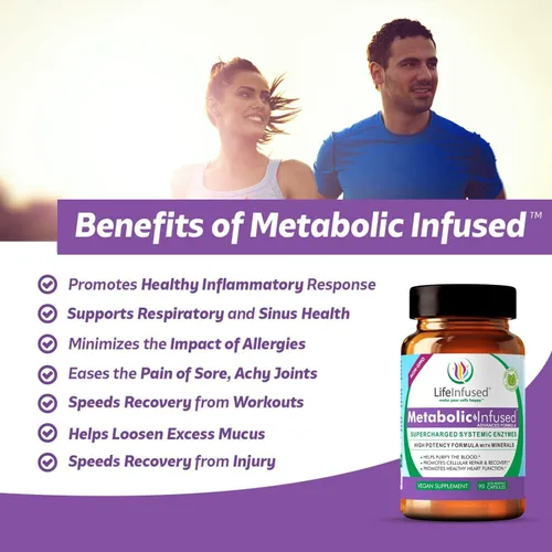 Miniatura 3 de Life Infused Infusión metabólica: mezcla de 11 enzimas sistémicas de primera calidad y 72 minerales clave para funciones corporales óptimas y un