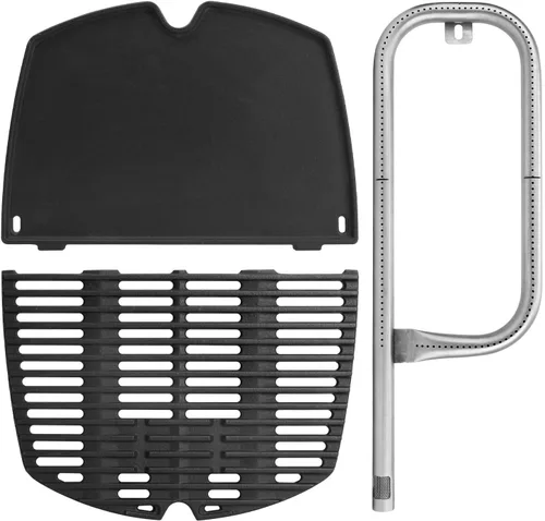 Tubo de quemador de parrilla 41862, rejillas de hierro fundido 7645/65811 y plancha 6559 para Weber Q200, Q220, Q2000 Q2200 Series, 396000, 396001,
