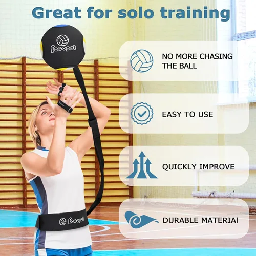 Miniatura 8 de Ayudante para equipo de entrenamiento de voleibol focopot, entrenador de voleibol en solitario para practicar saque, picada, colocación y pase