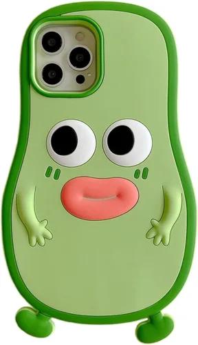 Funda 3D de hombre aguacate para iPhone 13/iPhone 14 de 6.1 pulgadas, diseño de dibujos animados de lindo personaje Kawaii divertido con forma de